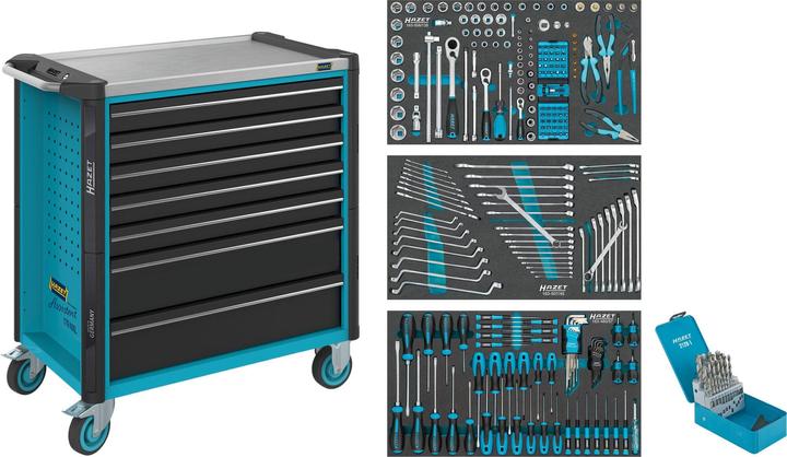 Produktbild HAZET Werkstattwagen Assistent 179NXL-7/265 ∙ Schubladen, flach: 5 x 81 x 696 x 398 mm ∙ Schubladen… (265 x)