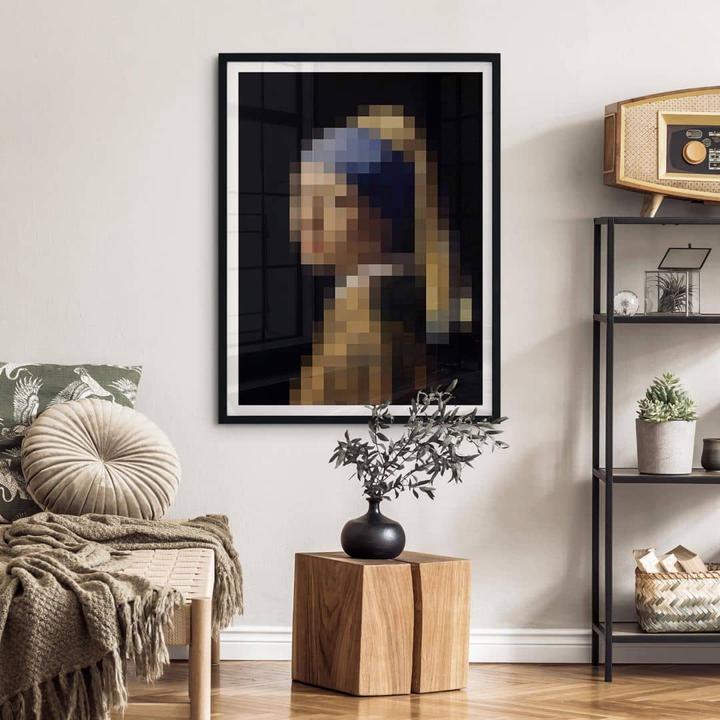 Produktbild Trenddeko Pixelart - Vermeer - Das Mädchen mit dem Perlenohrring (24 x 30 cm)