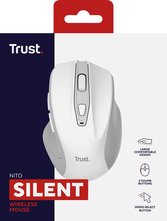 Immagine prodotto Trust Mouse Wireless Silenzioso Nito - Bianco (Senza fili)