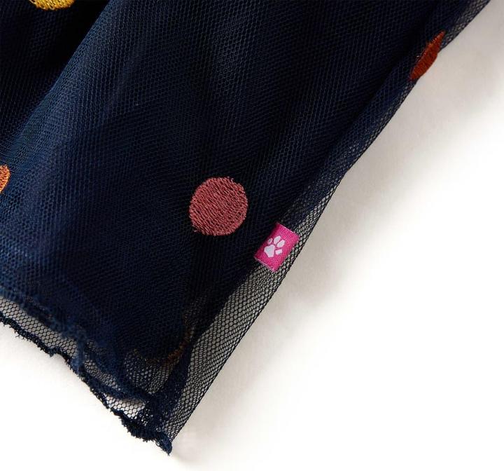 Actual product image VidaXL Children's tulle skirt with dot pattern navy blue 140,Material (140)
