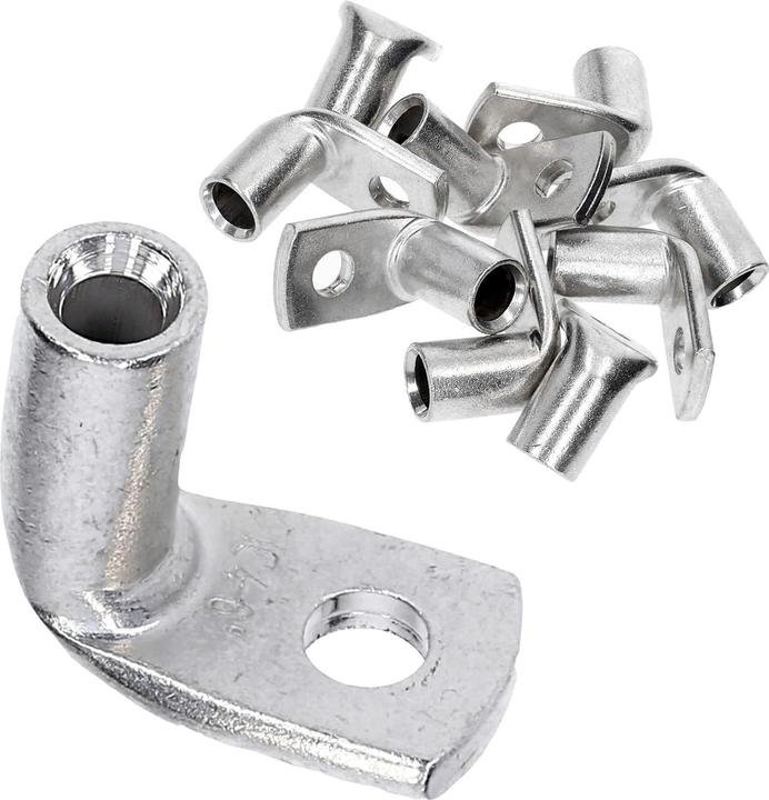 Actual product image Kalitec 10 pieces KA1-L4 Commercially available tubular cable lugs angled 6mm² M4 I without viewing hole I