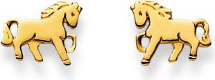 Natsumi Schmuck Ohrstecker Pferd Gold 18K/750 (750/18 K Gelbgold)