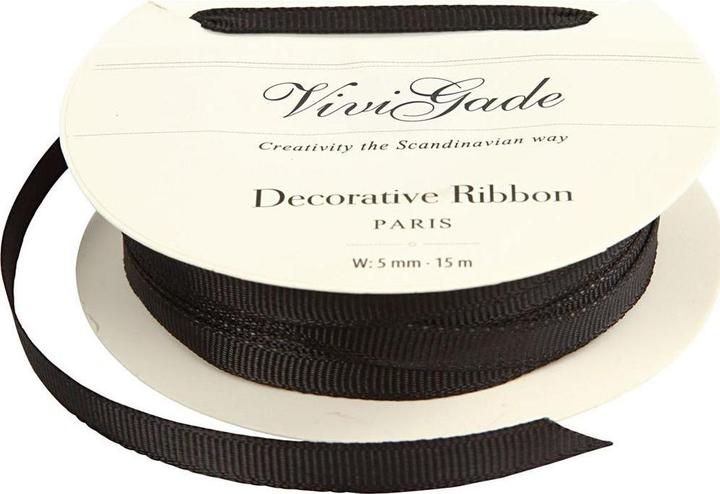 Actual product image Creativ Company Textile strap 15 m black (Gift ribbon, 1 x)