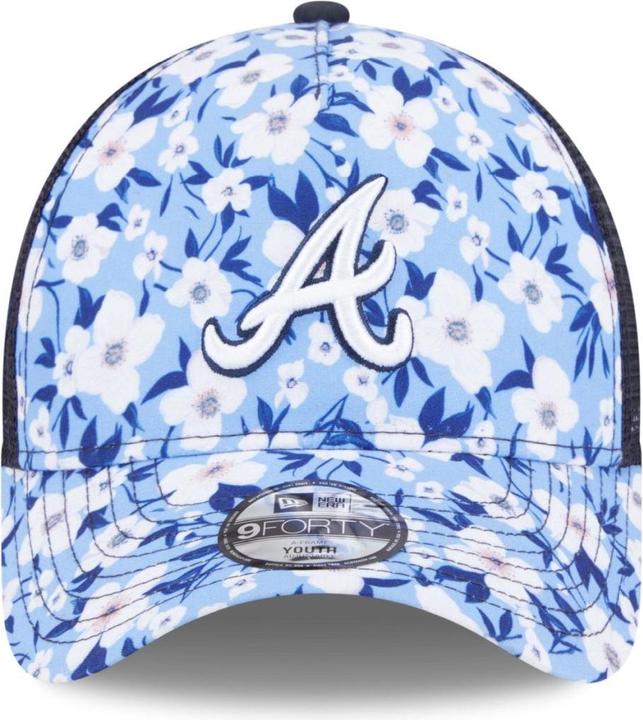Actual product image New Era 9Forty Kinder Trucker Cap - FLORAL Atlanta Braves (54, 55, 56)