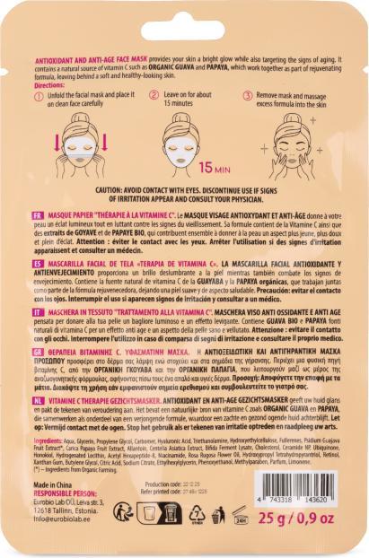 Nutritional values and ingredients Organic Shop Sheet Mask Guava & Papaya (250 ml)