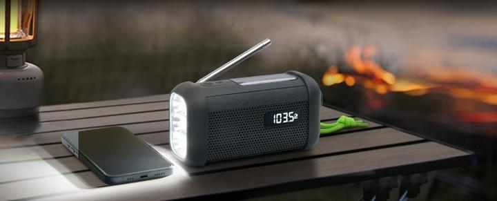 Image du produit Muse Radio solaire portable avec crank & flashlight (FM, Bluetooth, NFC)