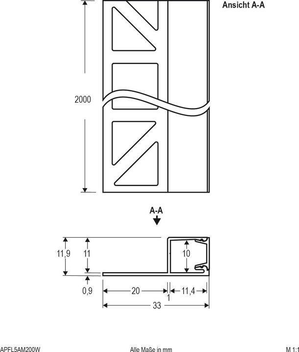 Image du produit EVN APFL5AM200W (2000 mm, 11.90 mm, 10 mm)