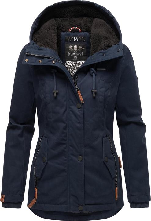 Bleu marine avec fourrure noire