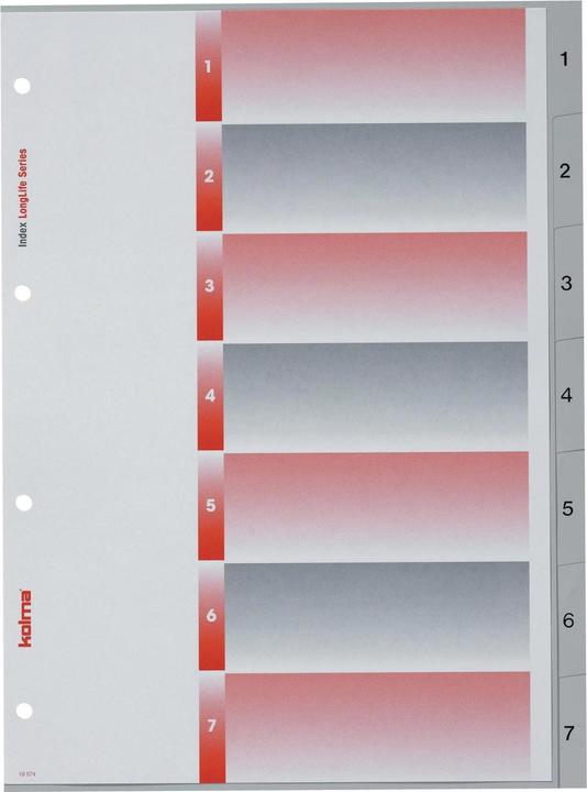 Image du produit Kolma Intercalaire A4 superstrong 1-7 7 pcs. gris