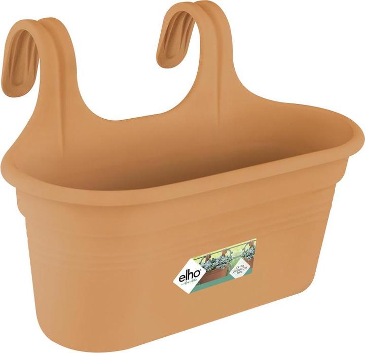 Produktbild Elho Balkonkasten Easy Hanger Green Basics, oval, 26x36x25,7 cm, aus Kunststoff in terracotta (26.20 cm)