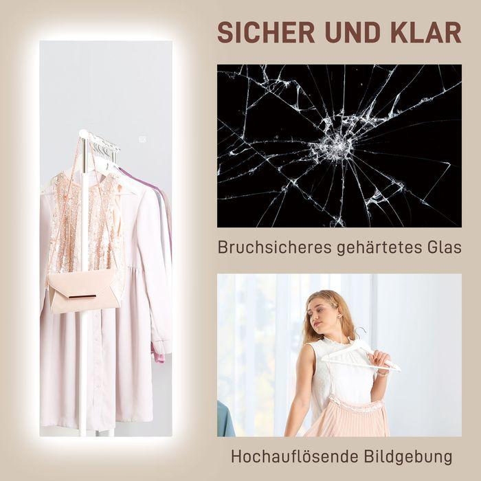 Produktbild Swisshandel24 Ganzkörperspiegel 40 x 120 cm Standspiegel mit LED Lichte, Wandspiegel
