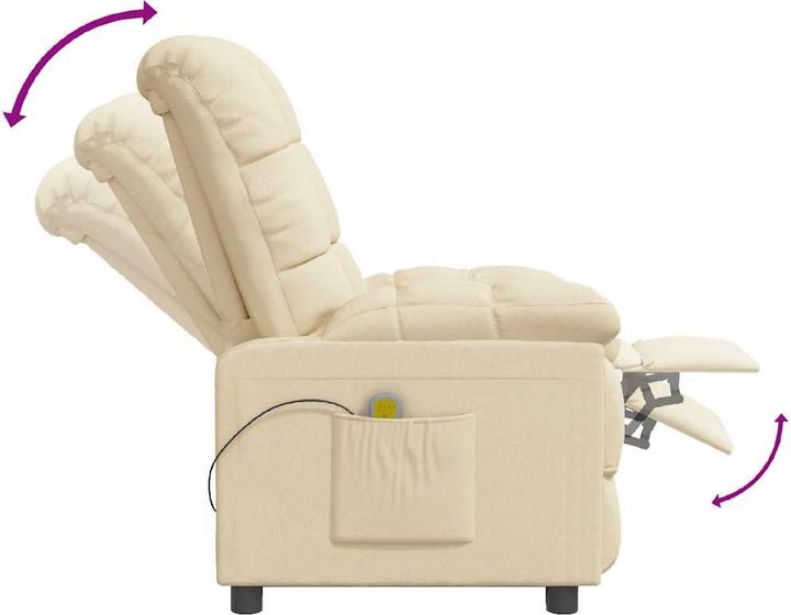Produktbild VidaXL Massagesessel Fernsehsessel Relaxsessel Sessel Liegesessel Creme Stoff