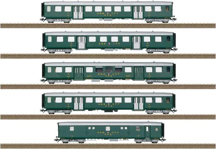 Trix H0 23134 H0 5er-Set Leichtstahlwagen der SBB (Spur H0)