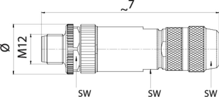 Produktbild Schubiger Binder 99 1631 812 04 Miniatur-Rundsteckverbinder Stecker, gerade Gesamtpolzahl: