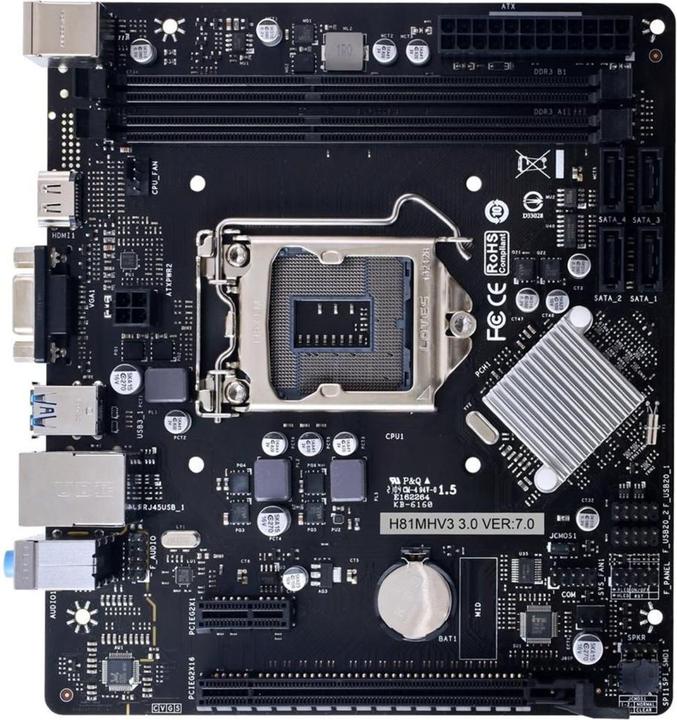 Produktbild Biostar Motherboard H81MHV3 3.0 (LGA 1150, Intel H81, mATX)