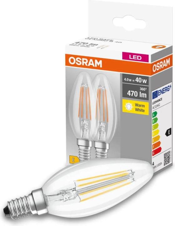 Produktbild Osram Led Base Classic B (E14, 4 W, 470 lm, 2 x, E)