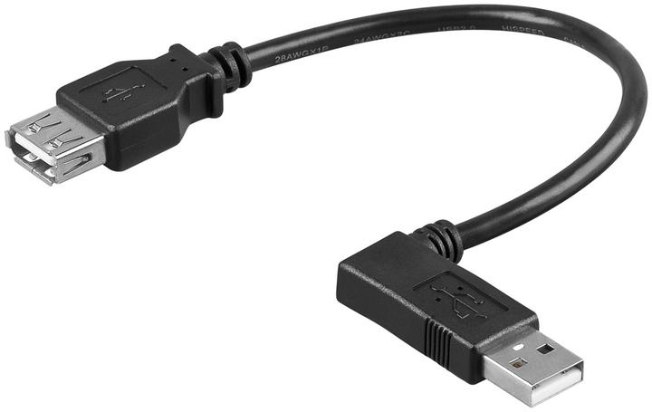 Produktbild Goobay USB 2.0 Hi-Speed Verlängerungskabel, Schwarz, 0.3 m (0.30 m, USB 2.0)