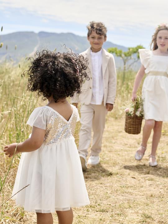 Actual product image Vertbaudet Kurzärmeliges Mädchen Festkleid mit Pailletten (92)