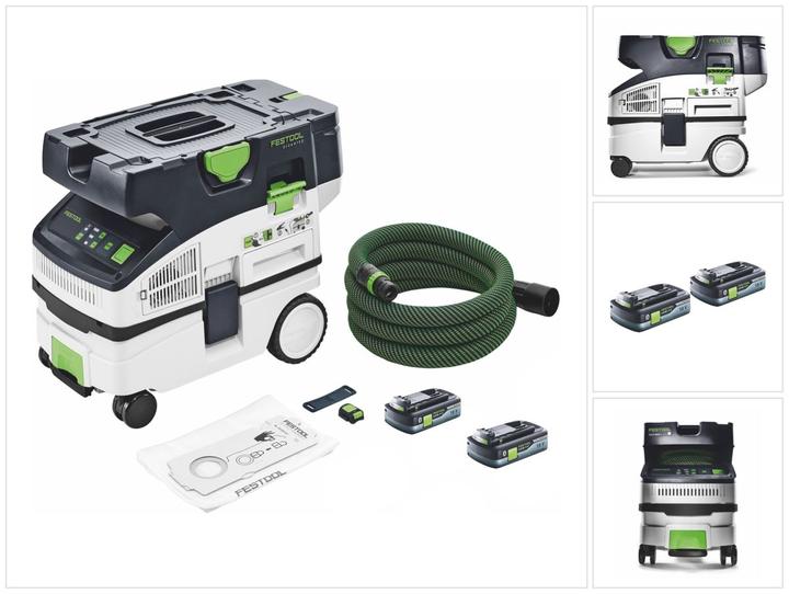 Immagine prodotto Festool CTLC MINI I Aspiratore senza filtro 36V (2x 18V) categoria L + 2x Batterie 4,0 Ah (Sistema di estrazione)