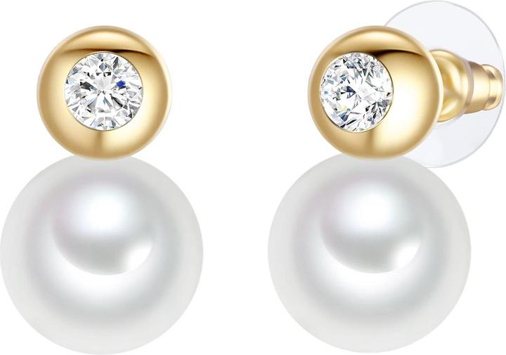 Lulu & Jane Messing Glaskristall Muschelkernperle gelbgold - 33116 (Messing)