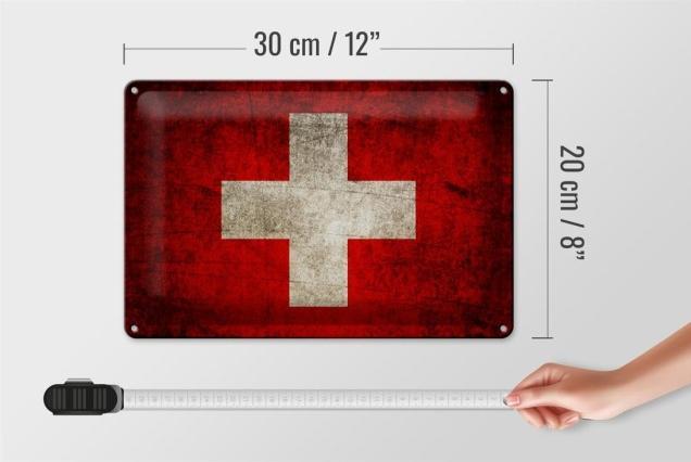 Image du produit Femer Plaque en métal 30x20cm drapeau suisse (30 x 20 cm)