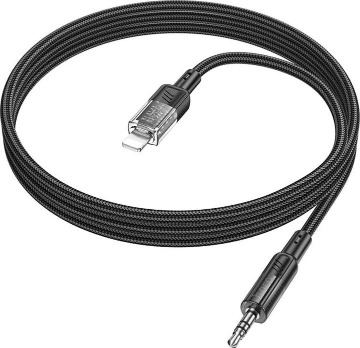 Actual product image Hoco UPA27 Digital Audio / AUX Umwandlungskabel auf Lightning, schwarz (1.20 m, Lightning)