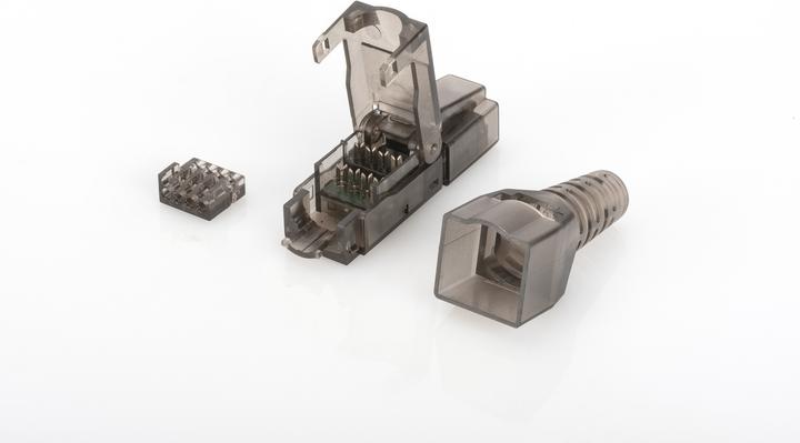 Produktbild Digitus CAT 6A Stecker fur Feldmontage ungeschirmt AWG 27/7 bis 22/1 Massiv- und Litzenleiter