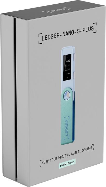 Actual product image Ledger Nano S Plus - Pastel Green (Litecoin, Bitcoin, Cardano, Ether, Dogecoin, TRON, Ethereum Classic, Monero, Ripple, Bitcoin cash, Stellar)