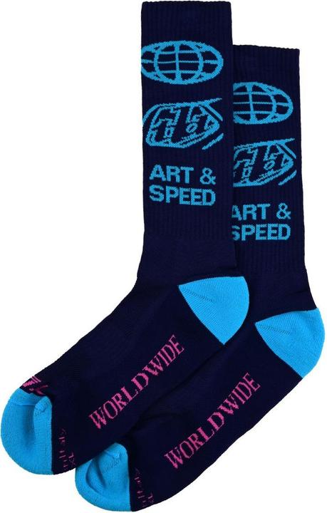Actual product image Troy Lee Designs Mens Performance Socks, Worldwide, midnight, L/XL (L/XL)