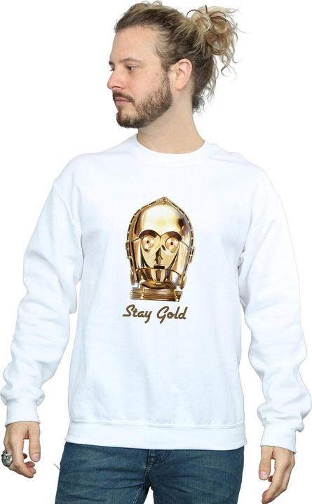 Actual product image Star Wars Mens The Rise Of Skywalker C-3PO Stay Gold Sweatshirt (4XL)