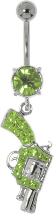 Produktbild Bijouteria Bauchpiercing (Chirurgenstahl 316L, Messing rhodiniert, Kristall)