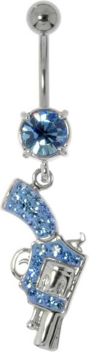 Produktbild Bijouteria Bauchpiercing (Chirurgenstahl 316L, Messing rhodiniert, Kristall)