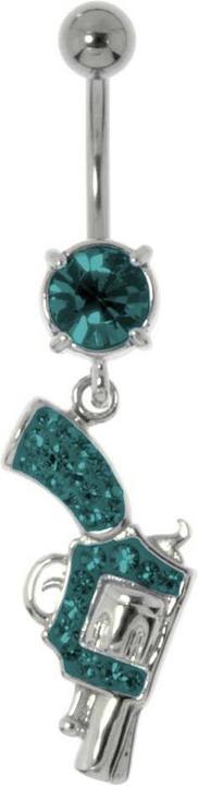 Produktbild Bijouteria Bauchpiercing (Chirurgenstahl 316L, Messing rhodiniert, Kristall)