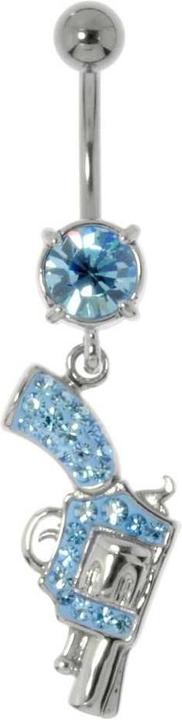 Produktbild Bijouteria Bauchpiercing (Chirurgenstahl 316L, Messing rhodiniert, Kristall)