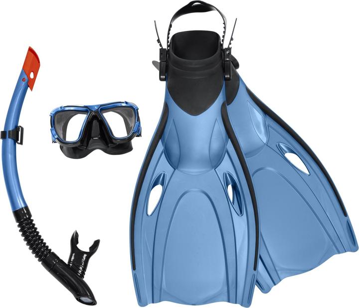 Actual product image Bestway Hydro-Pro BlackSea Snorkel & Fin Set, Adult, Half face mask, Tempered glass, Assorted colour