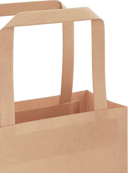 Produktbild VidaXL Kraftpapiertüten 50 Stk. mit Henkel Braun 21x11x31 cm Papiertüte (Geschenktüte, 50 x)
