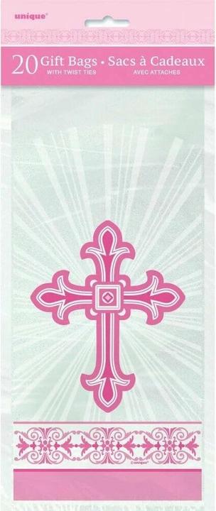 Actual product image Unique Party Radiant Cross Cellophane Gift Bag (Pack of 20) (Cellophane wrap, 20 x)