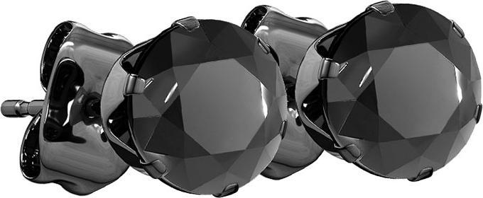 Star Piercing Ohrstecker schwarz mit rundem Kristall schwarz (Chirurgenstahl 316L, ohne Messing)