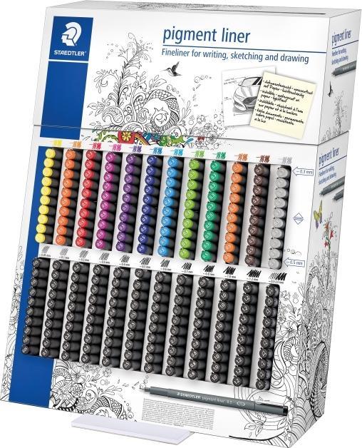 Produktbild Staedtler POS-Display,Verkaufsaufsteller gefüllt (Büromaterial,-Einrichtung,-Technik) pigment liner. Werkstoff