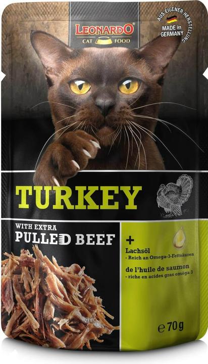 Leonardo Cat Food Turkey & Pulled Beef (Adult, 1 pcs., 90 g)