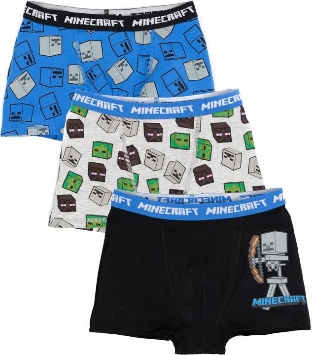 Minecraft Boxershorts Set Jungen (3Erpack) (140, 3er Pack)