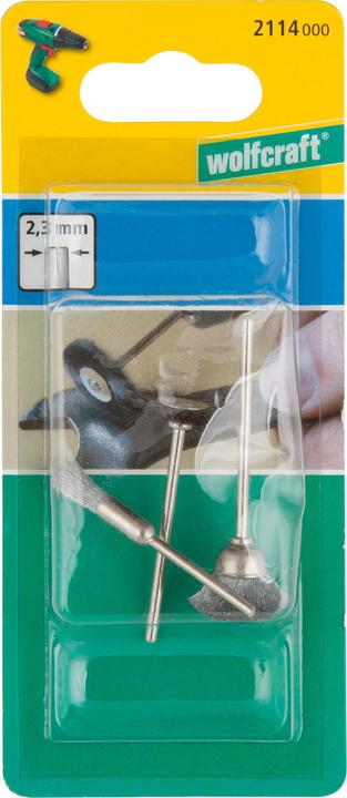 Produktbild wolfcraft wolfcraft 1 Stahldraht-Minibürsten-Set 3-tlg.