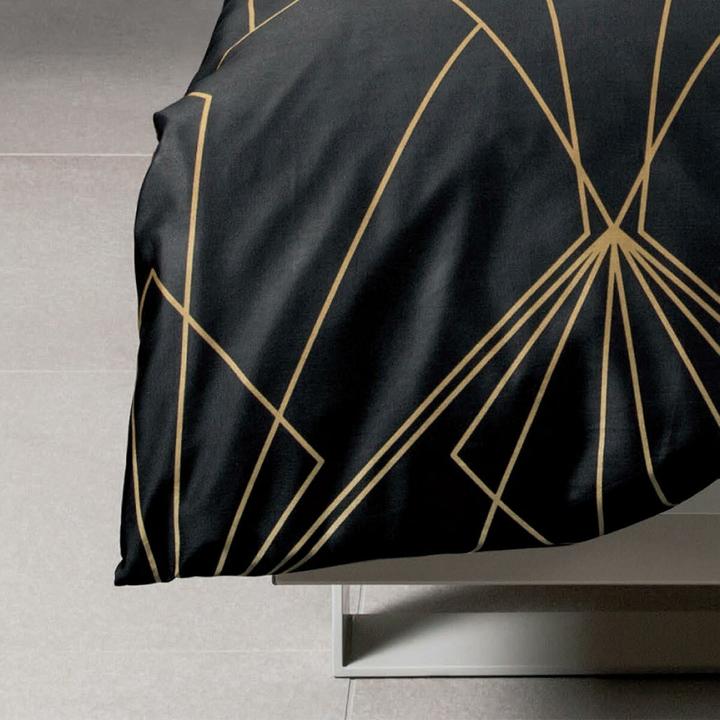 Produktbild Janine Mako-Satin Bettwäsche J.D. 87054 bronzebraun schwarz (Bettwäsche Set, 200 x 200 cm, 70 x 90 cm)
