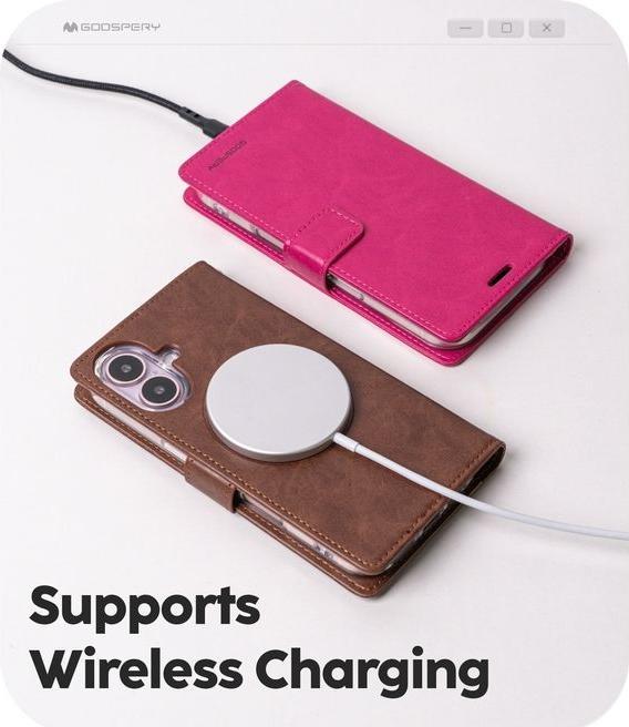 Actual product image Goospery Bluemoon Diary MagSafe Series (Apple iPhone 16 Pro Max)