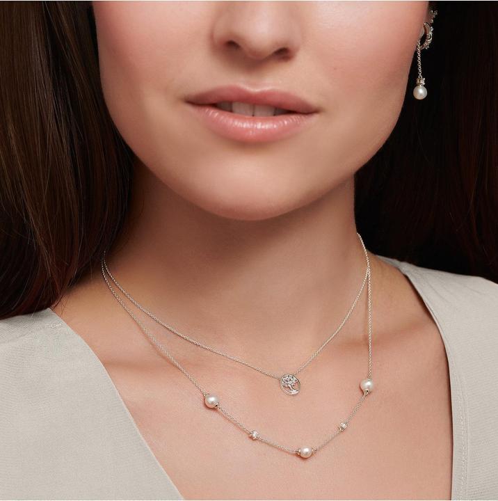 Immagine prodotto Thomas Sabo Collana perle con pietre bianche argento (Argento 925, 40 - 45 cm)