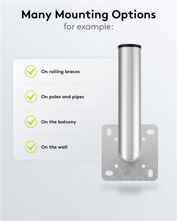 Produktbild Goobay Aluminuim SAT-Schüssel Wandhalter, Grau (Spiegel + Antennen Montage)