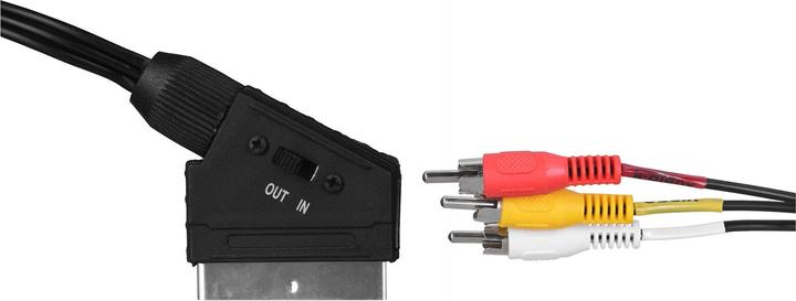 Actual product image Savio CL-133 SCART Cable SCART (21-pin) 3 x RCA Multicolor (2 m)