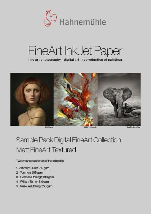 Produktbild Hahnemühle Digital FineArt A 4 Testpack matt, strukturiert (350 g/m², A4, 10 x)