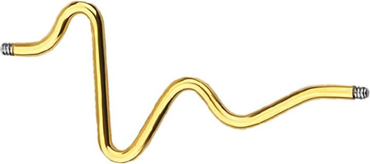 Star Piercing Barbell-Stab vergoldet Herzschlag (ohne Messing, Chirurgenstahl 316L)