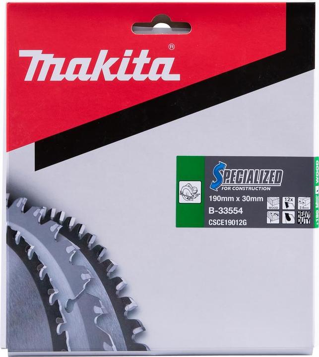 Actual product image Makita SPECIALIZED saw blade 190x30x12Z
